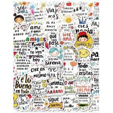Set 50 Stickers Frases Motivacionales Cree En Ti Optimismo